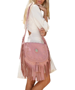 pink-boho-leather-fringe-bag