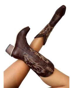 Brown cowboy boots