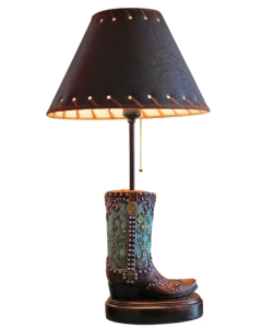 Vintage cowboy boot lamp