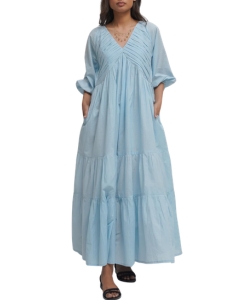 blue-boho-cotton-pleated-maxi-dress