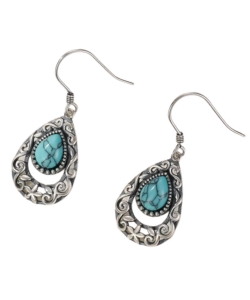 western-turquoise-silver-drop-earrings