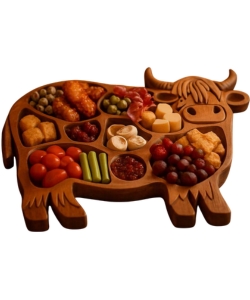 highland-cow-wooden-charcuterie-board