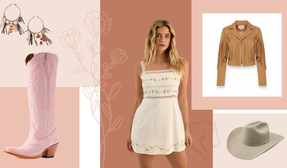 Feminine, sexy festival outfit in western boho style